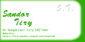 sandor tiry business card